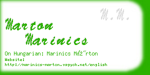 marton marinics business card